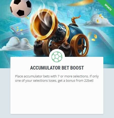Accumulator Bet Boost 22bet Tanzania Accummulator Bet