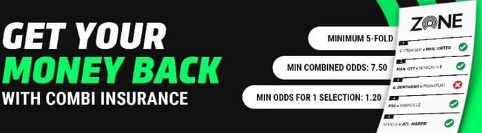 Get Your Money Back Feature Premierbet Zone Combi Insurance