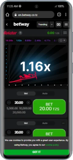 Playing aviator with Betway